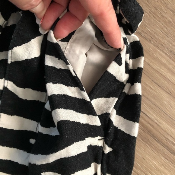 H&M Linen Blend Zebra Print Paper Bag Pants Women Size 2 - Picture 3 of 9